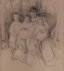 母と3人の子供